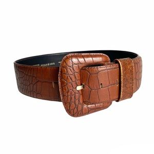 Vintage | Accessories | Vintage Brown Leather Wide Waist Belt Moc